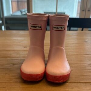 Hunter Pink Rain Boots, Size 6 Toddler